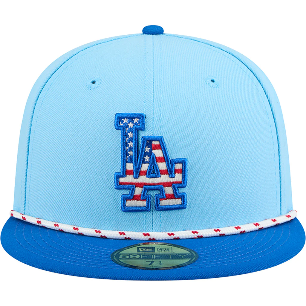 MLB Los Angeles Dodgers New Era 2025 4th of July 59FIFTY Fitted Hat - Blue - Image 3