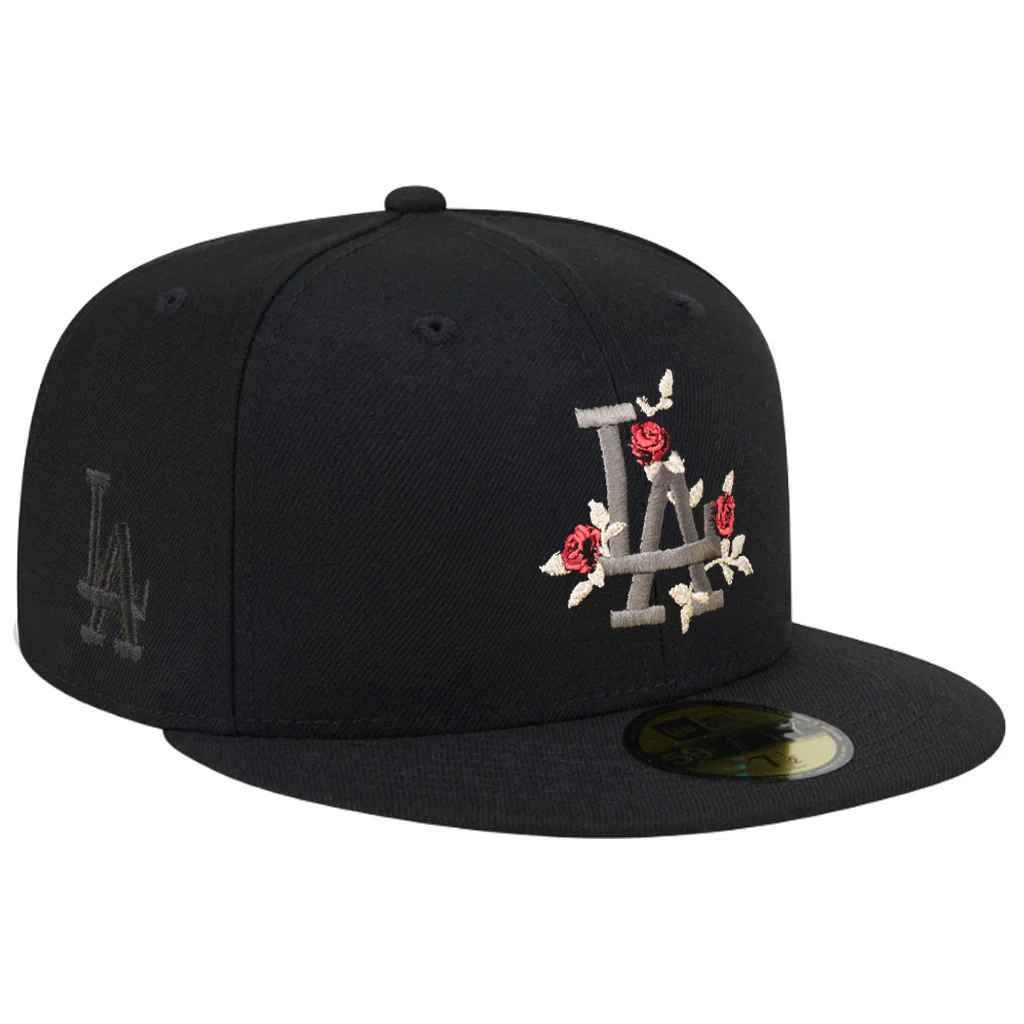 MLB Los Angeles Dodgers New Era Black Roses 59FIFTY Fitted Hat - Black - Image 2