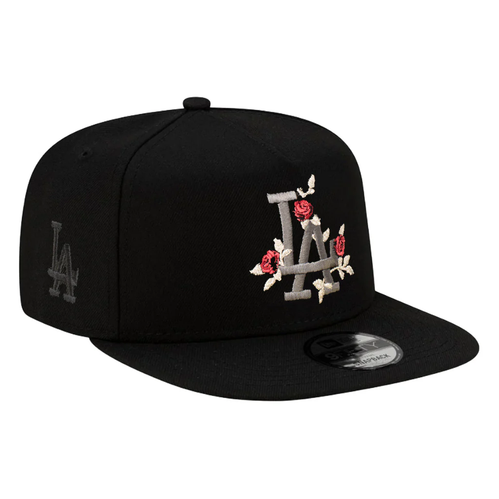 MLB Los Angeles Dodgers New Era Black Roses 9FIFTY A-Frame Snapback Hat - Black - Image 2