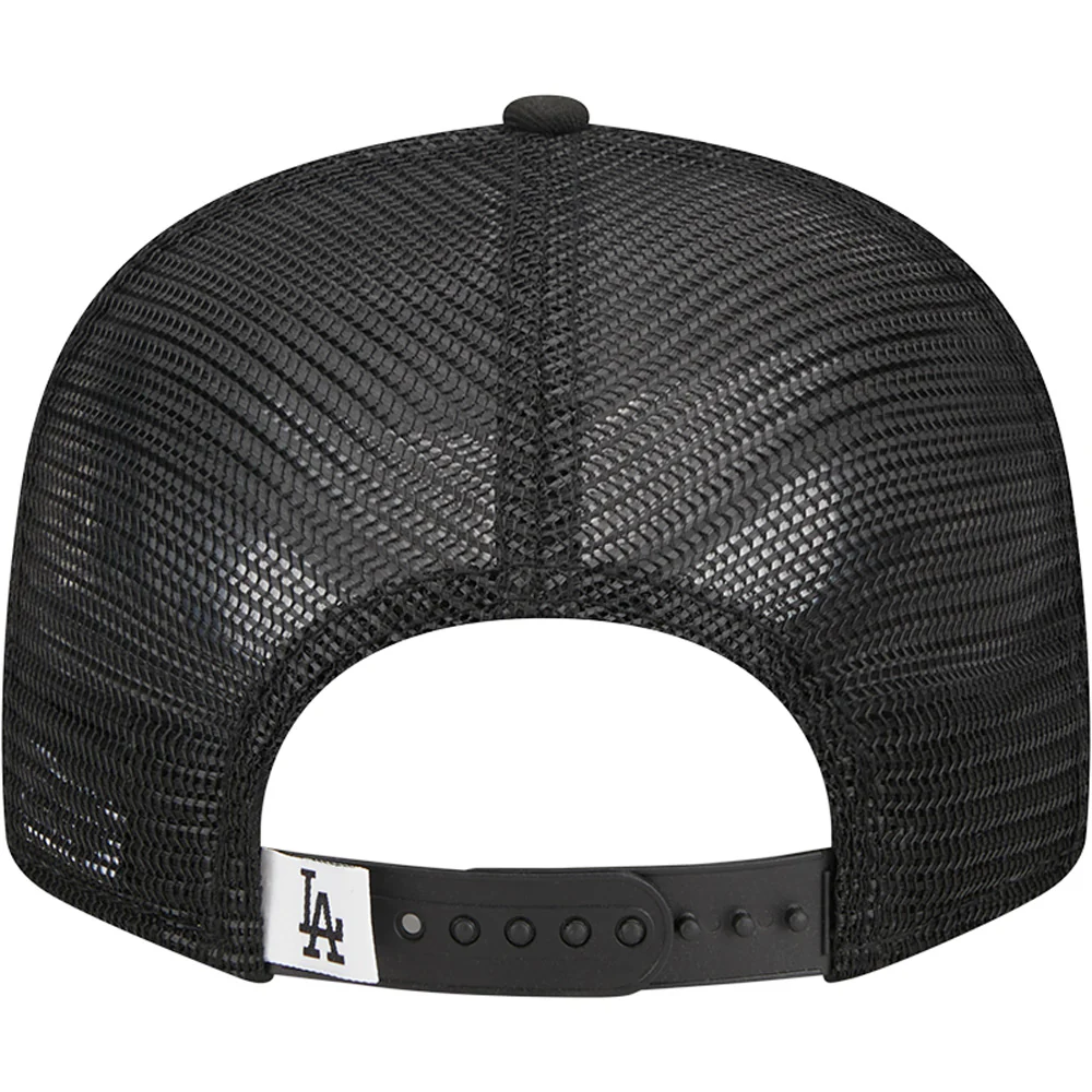 MLB Los Angeles Dodgers New Era Black & White 9FIFTY Snapback Trucker Hat - Black - Image 4