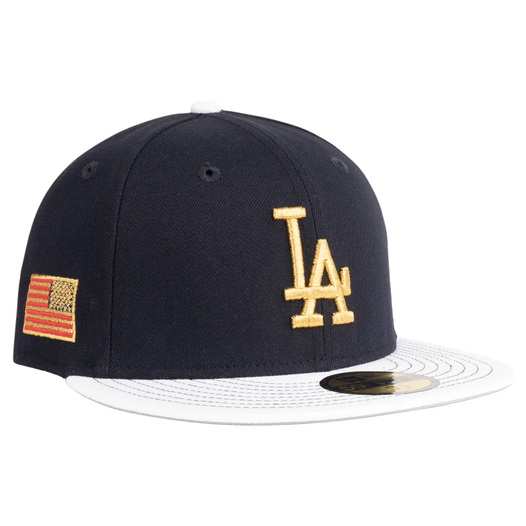 MLB Los Angeles Dodgers New Era Gold Medal 59FIFTY Fitted Hat - Navy