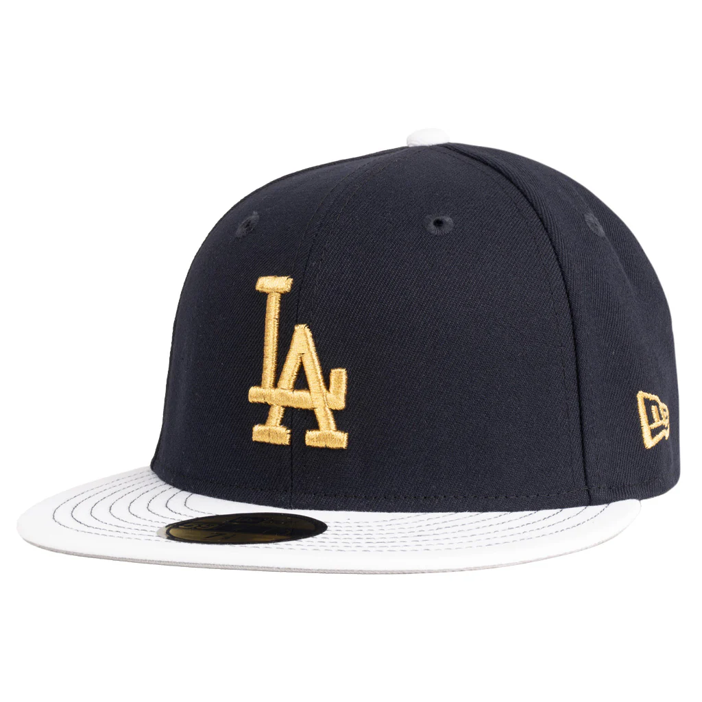 MLB Los Angeles Dodgers New Era Gold Medal 59FIFTY Fitted Hat - Navy - Image 2