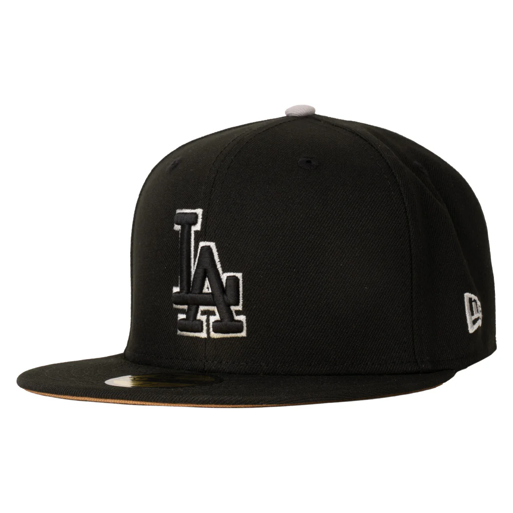 MLB Los Angeles Dodgers New Era Gray Outline Logo 59FIFTY Fitted Hat - Black - Image 2