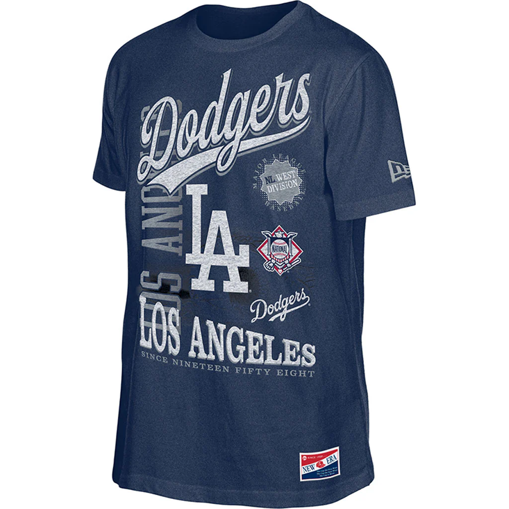 MLB Los Angeles Dodgers New Era H1 Throwback T-Shirt - Blue - Image 2