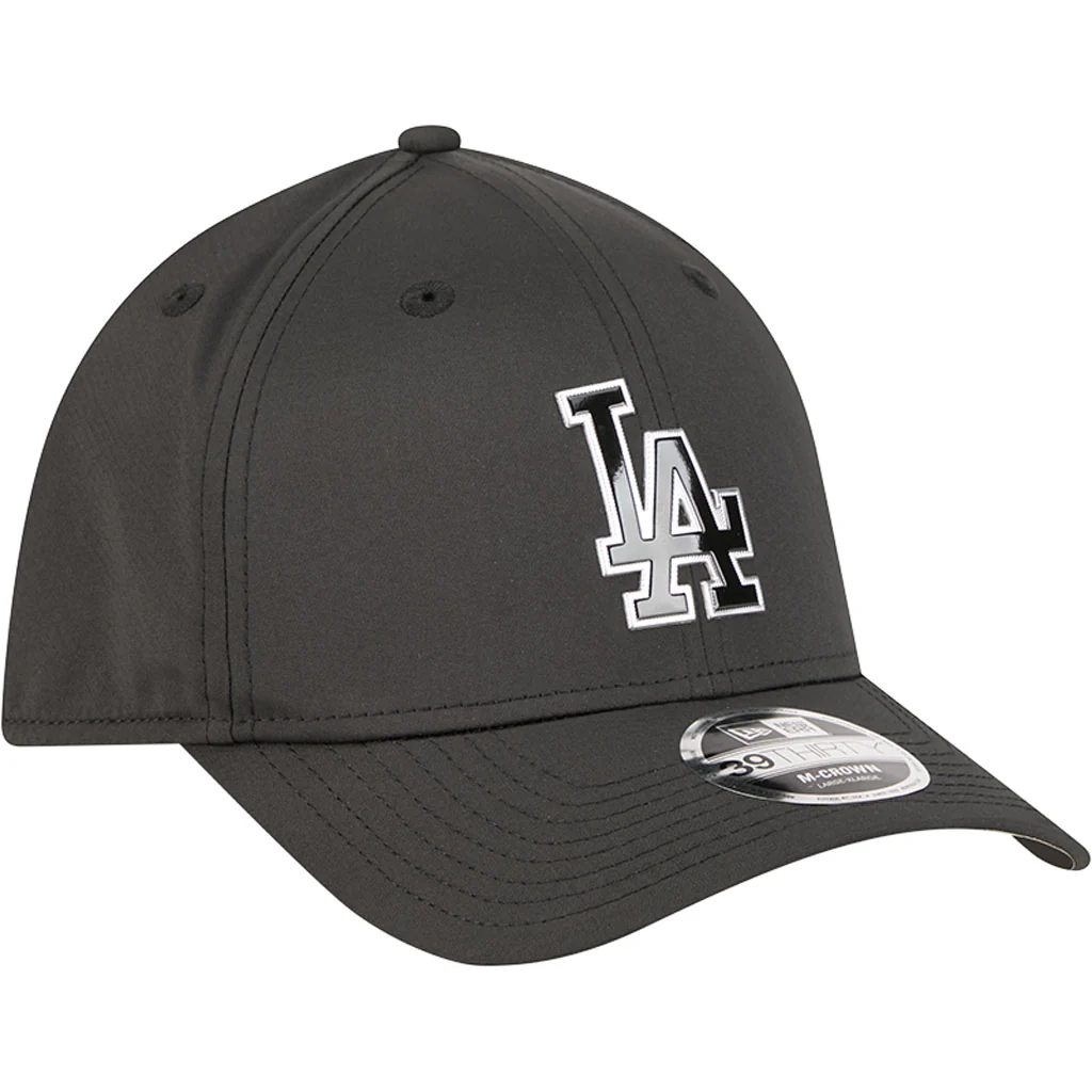 MLB Los Angeles Dodgers New Era Metallic 39THIRTY M-Crown Flex Fit Hat - Black - Image 2