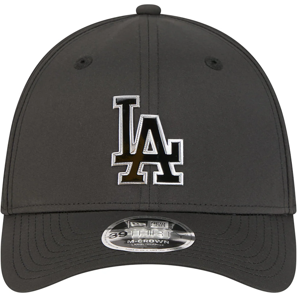 MLB Los Angeles Dodgers New Era Metallic 39THIRTY M-Crown Flex Fit Hat - Black - Image 3