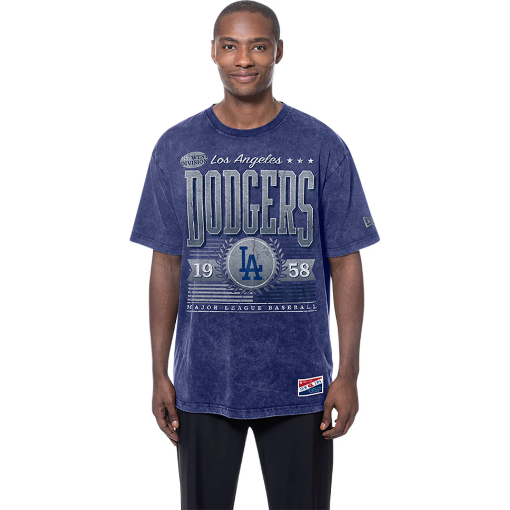 MLB Los Angeles Dodgers New Era Mineral Washed T-Shirt - Blue - Image 3
