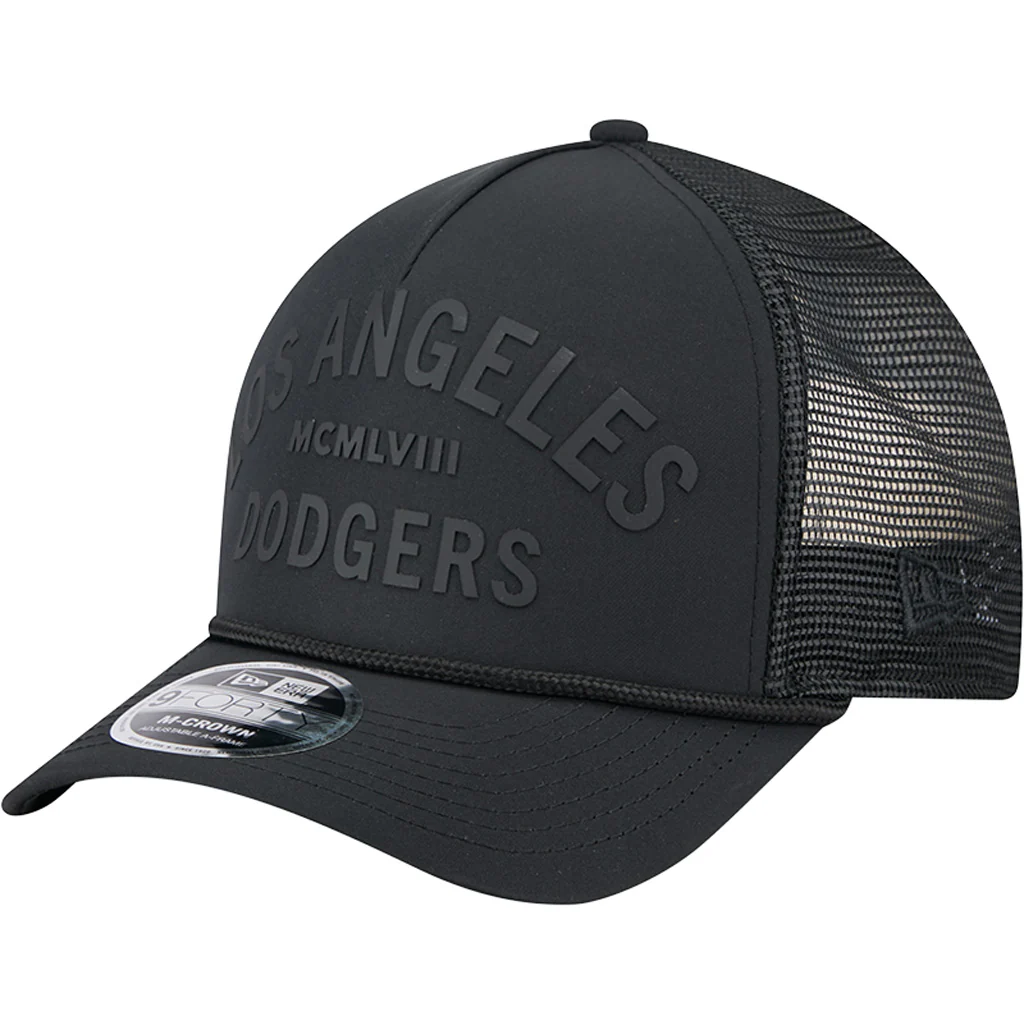 MLB Los Angeles Dodgers New Era Minimalist 9FORTY M-Crown Snapback Trucker Hat - Black