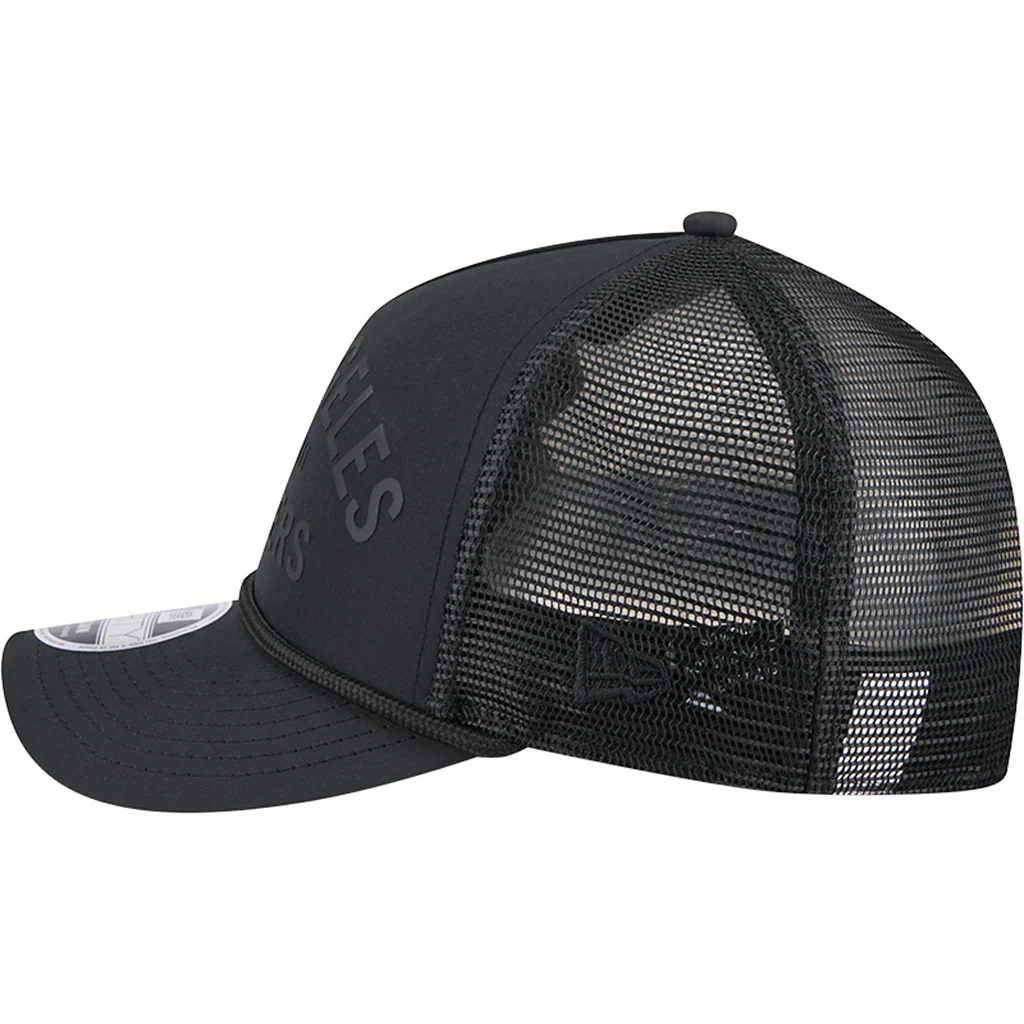 MLB Los Angeles Dodgers New Era Minimalist 9FORTY M-Crown Snapback Trucker Hat - Black - Image 4
