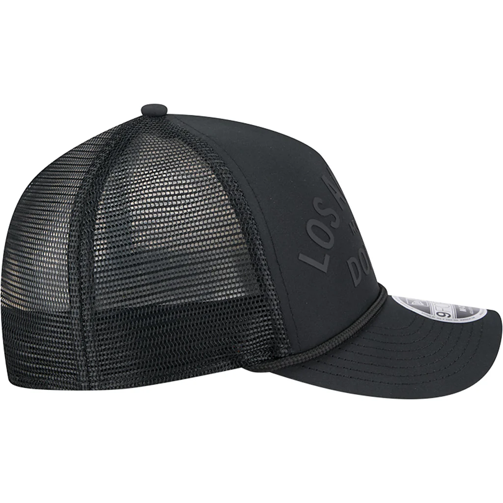 MLB Los Angeles Dodgers New Era Minimalist 9FORTY M-Crown Snapback Trucker Hat - Black - Image 6
