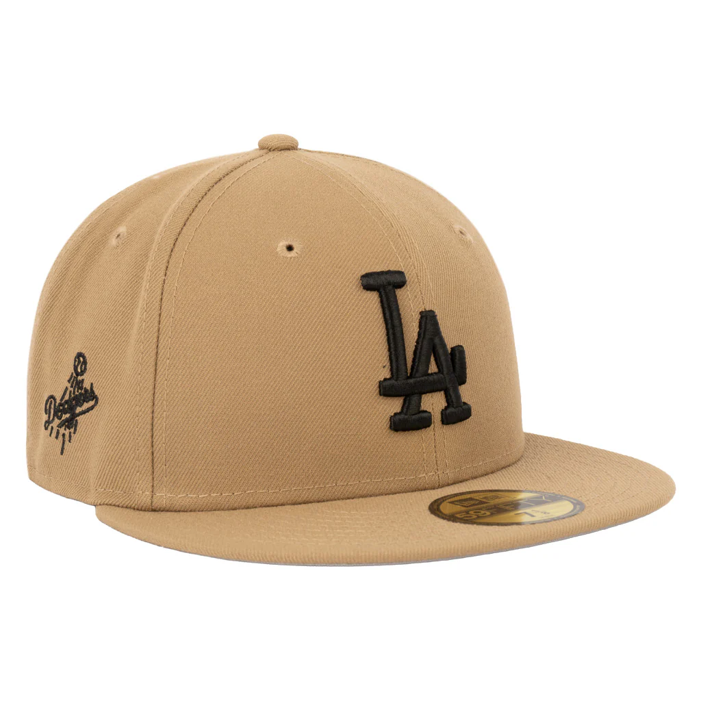 MLB Los Angeles Dodgers New Era Mocha 59FIFTY Fitted Hat - Khaki - Image 2