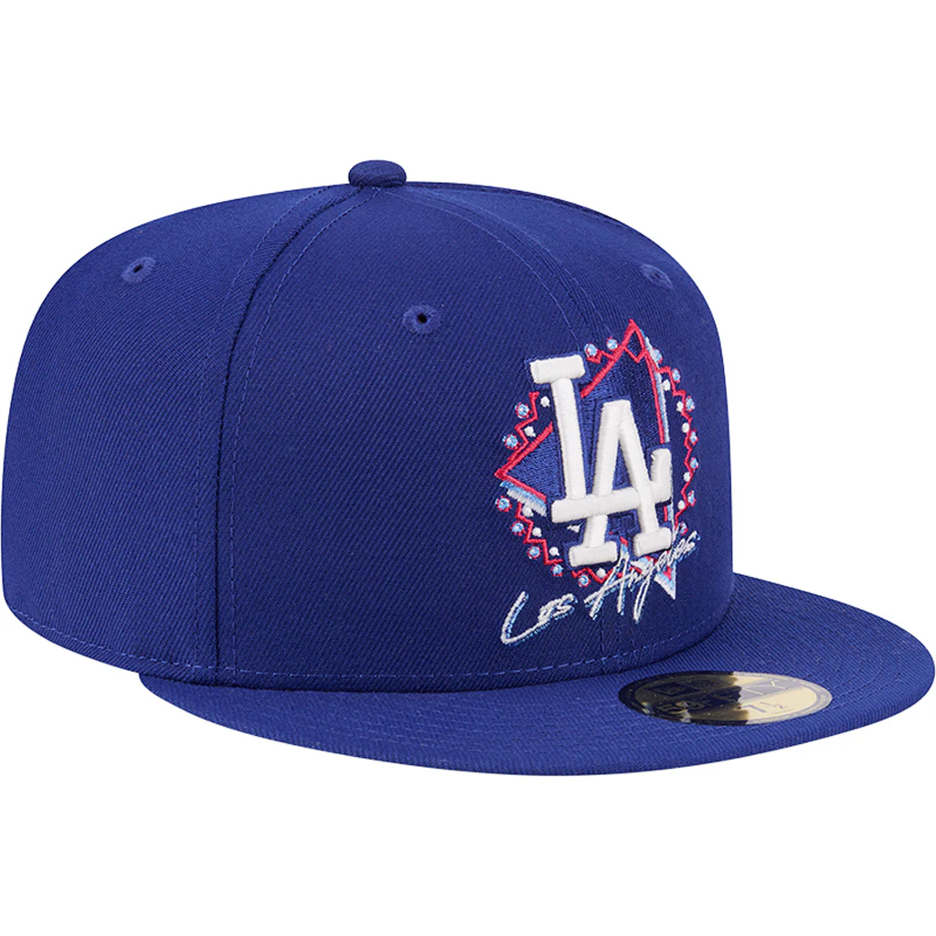 MLB Los Angeles Dodgers New Era Neon 59FIFTY Fitted Hat - Blue - Image 2