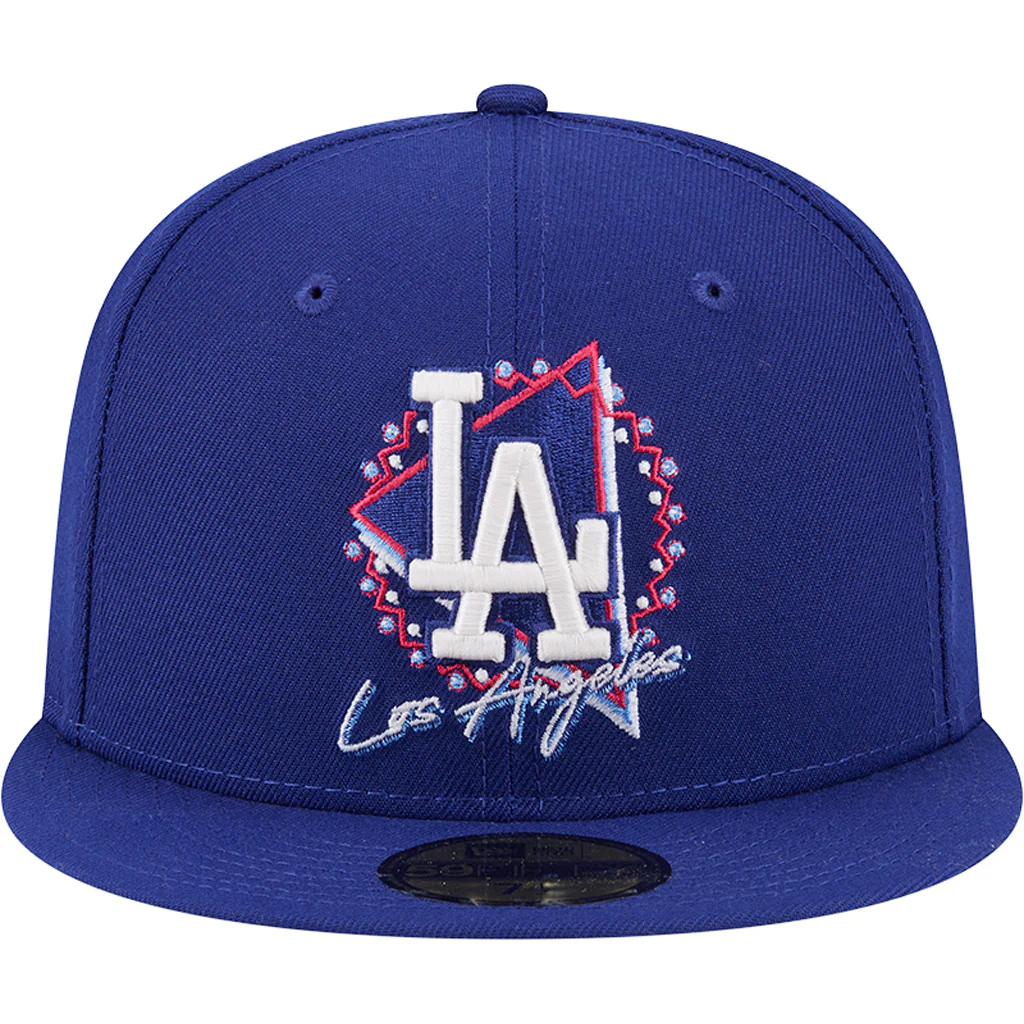 MLB Los Angeles Dodgers New Era Neon 59FIFTY Fitted Hat - Blue - Image 3