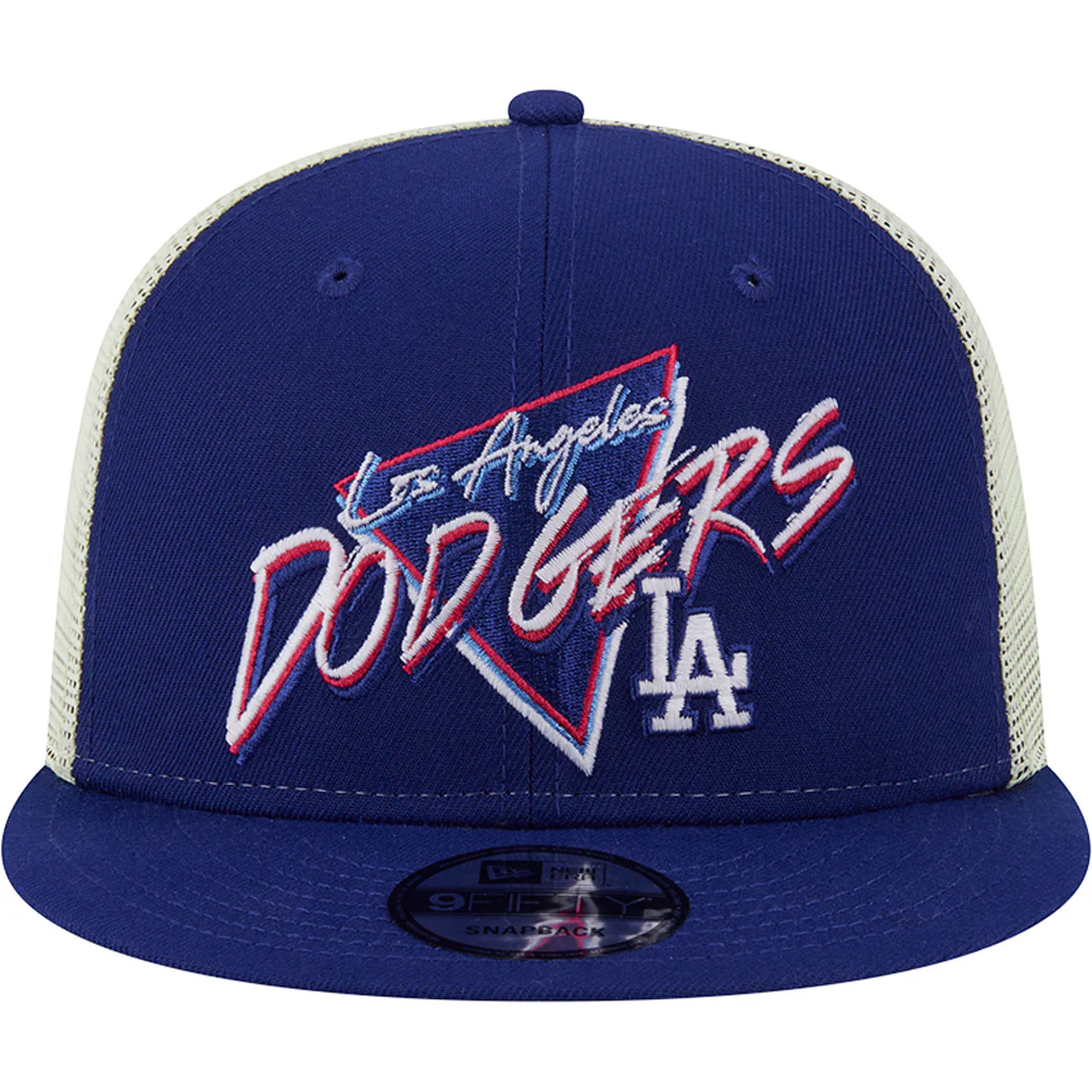 MLB Los Angeles Dodgers New Era Neon Trucker 9FIFTY Snapback Hat - Blue - Image 3