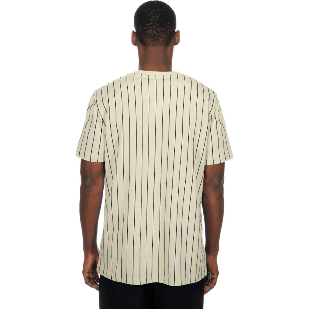 MLB Los Angeles Dodgers New Era Pinstripe Jersey T-Shirt - Cream - Image 2