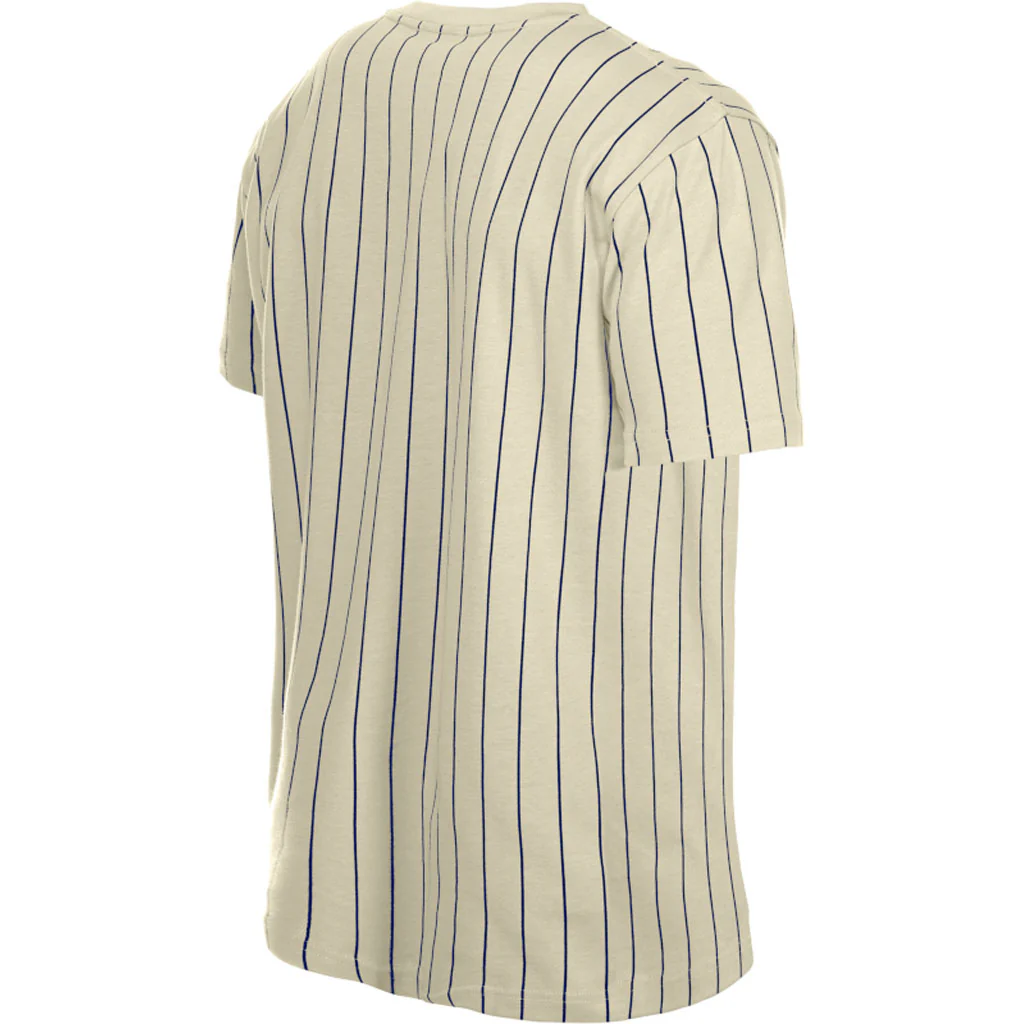 MLB Los Angeles Dodgers New Era Pinstripe Jersey T-Shirt - Cream - Image 4