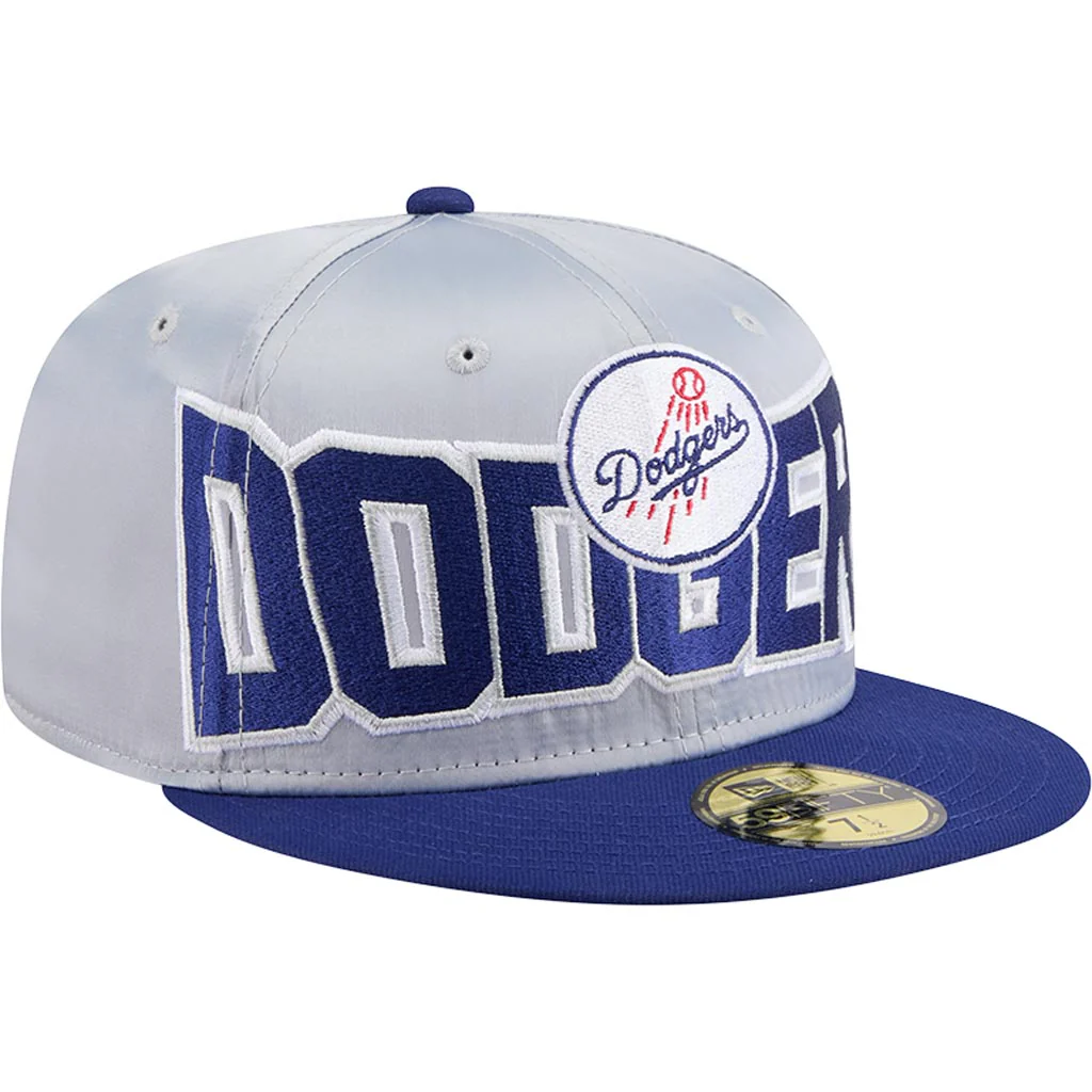 MLB Los Angeles Dodgers New Era Satin 59FIFTY Fitted Hat - Gray - Image 2