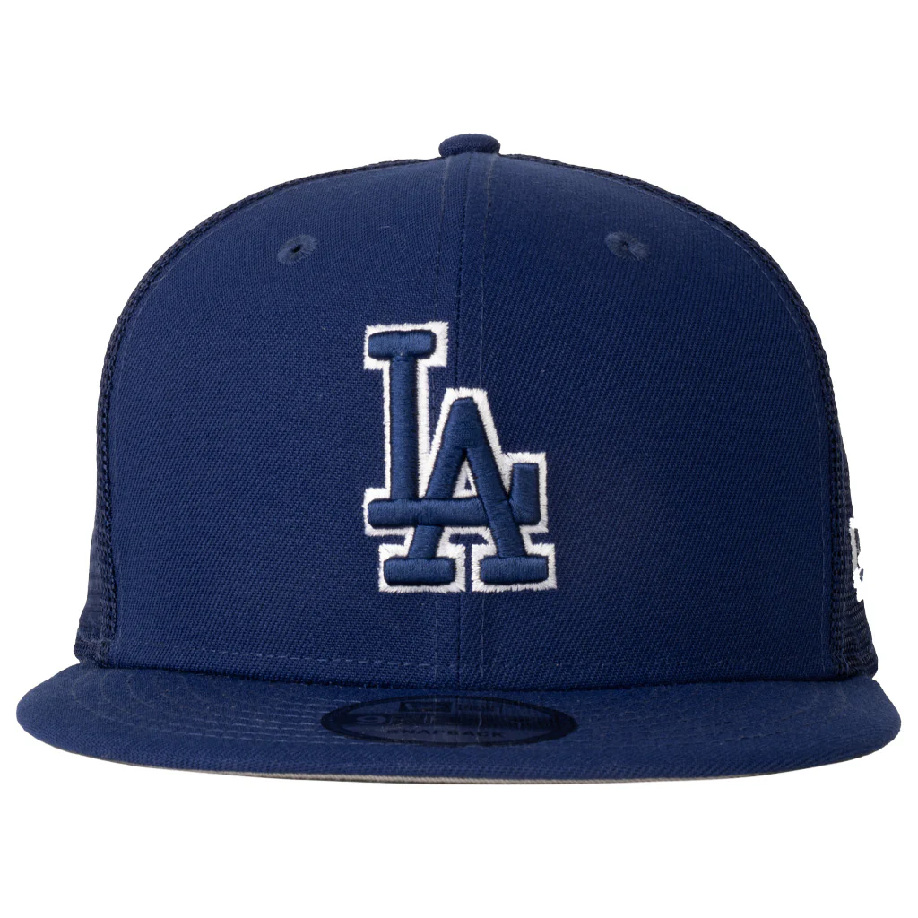 MLB Los Angeles Dodgers New Era Shadowline 9FIFTY Snapback Trucker Hat - Blue - Image 2