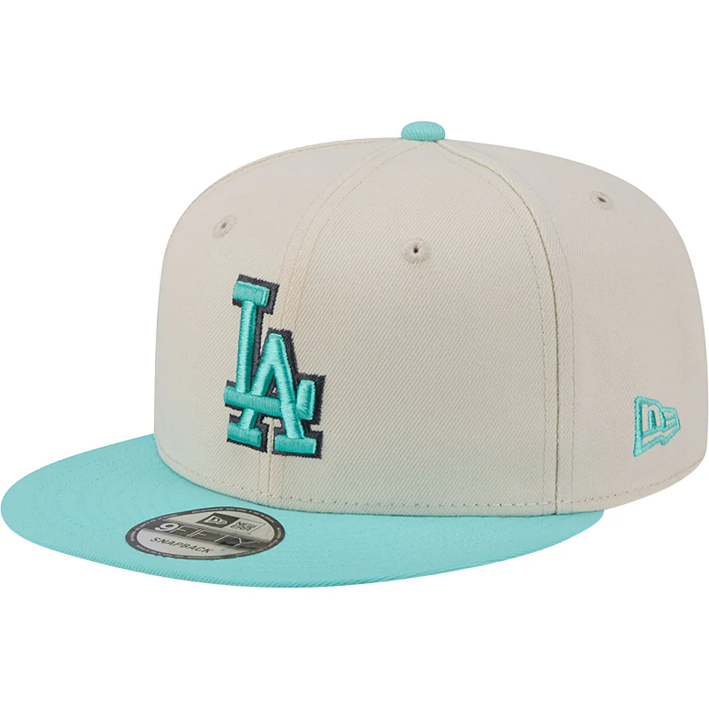 MLB Los Angeles Dodgers New Era Two-Tone Aqua 9FIFTY Snapback Hat - Light cream