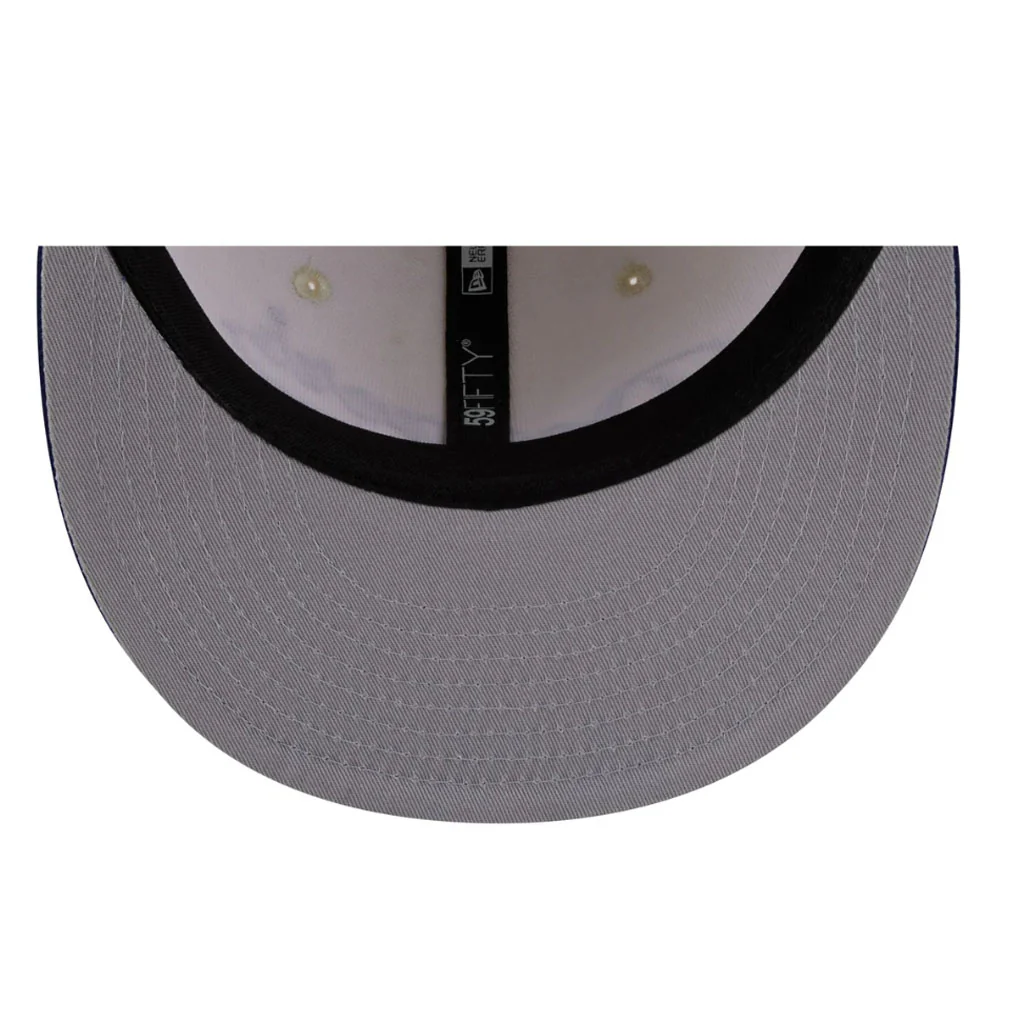 MLB Los Angeles Dodgers New Era Two-Tone Stitch 59FIFTY Fitted Hat - Cream - Image 4