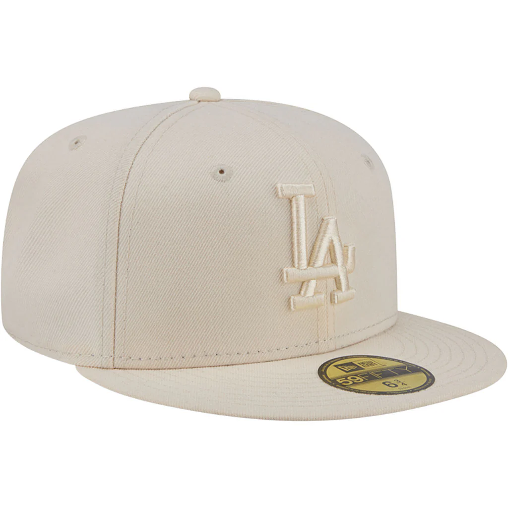 MLB Los Angeles Dodgers New Era Vanilla 59FIFTY Fitted Hat - Cream - Image 2