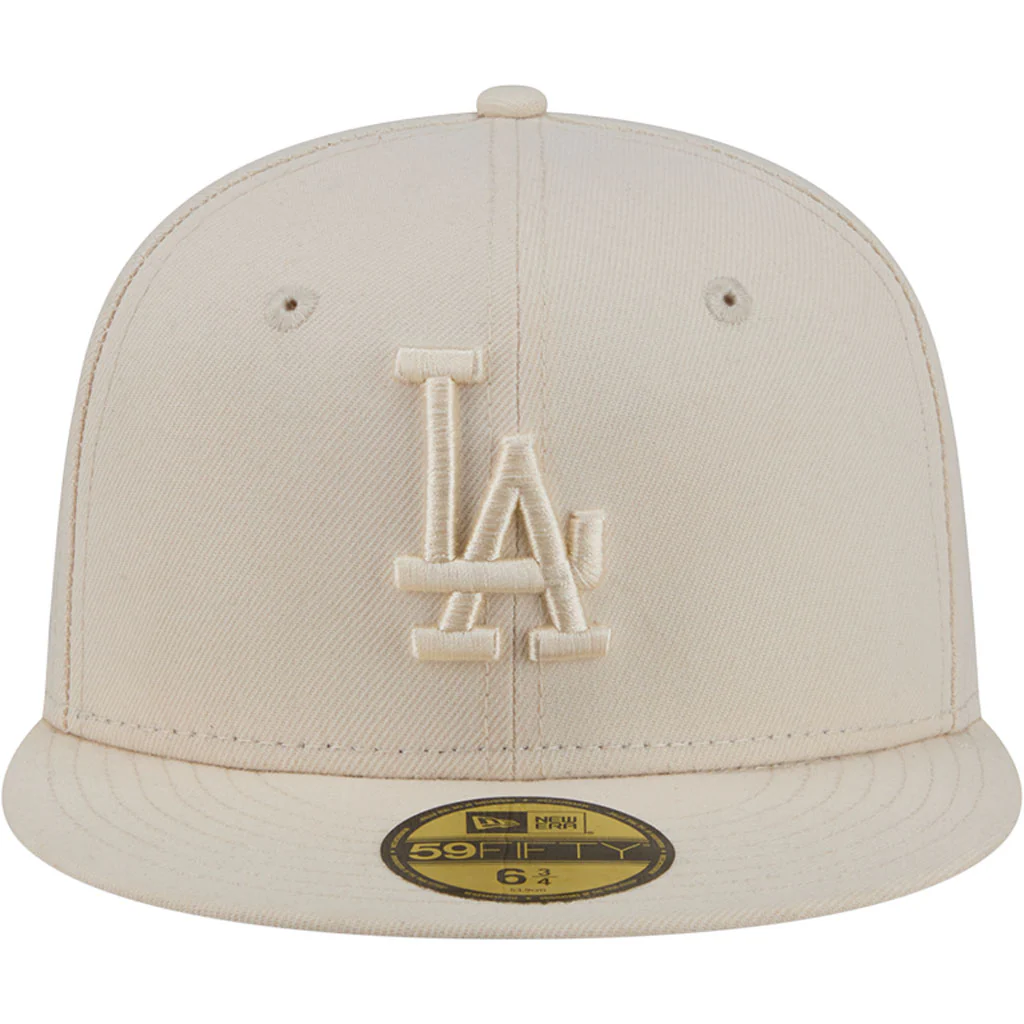 MLB Los Angeles Dodgers New Era Vanilla 59FIFTY Fitted Hat - Cream - Image 3