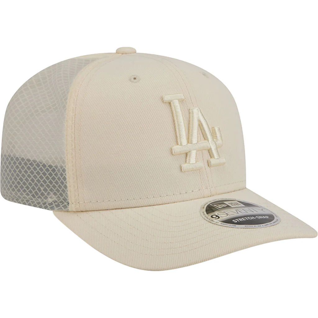 MLB Los Angeles Dodgers New Era Vanilla 9SEVENTY Stretch Snap Hat - Cream - Image 2