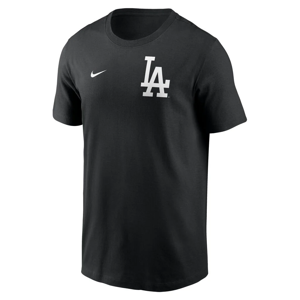 MLB Los Angeles Dodgers Nike 2-Hit Cotton T-Shirt - Black - Image 2
