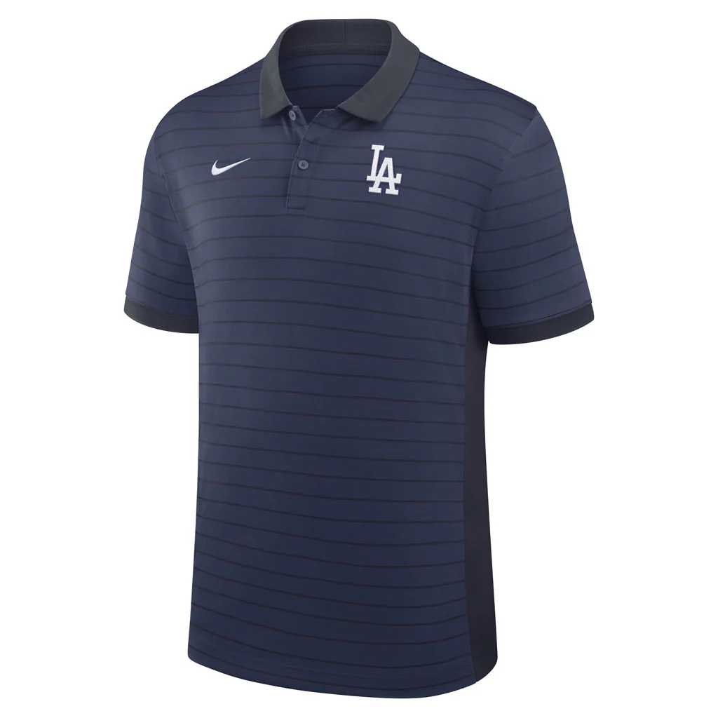 MLB Los Angeles Dodgers Nike 2026 Authentic Collection City Connect Striped Victory Polo - Navy - Image 2