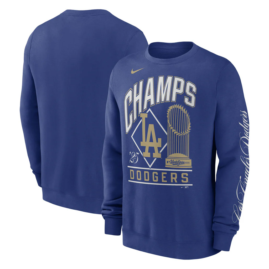MLB Los Angeles Dodgers Nike 2026 Gold Fleece Crewneck Sweater - Blue