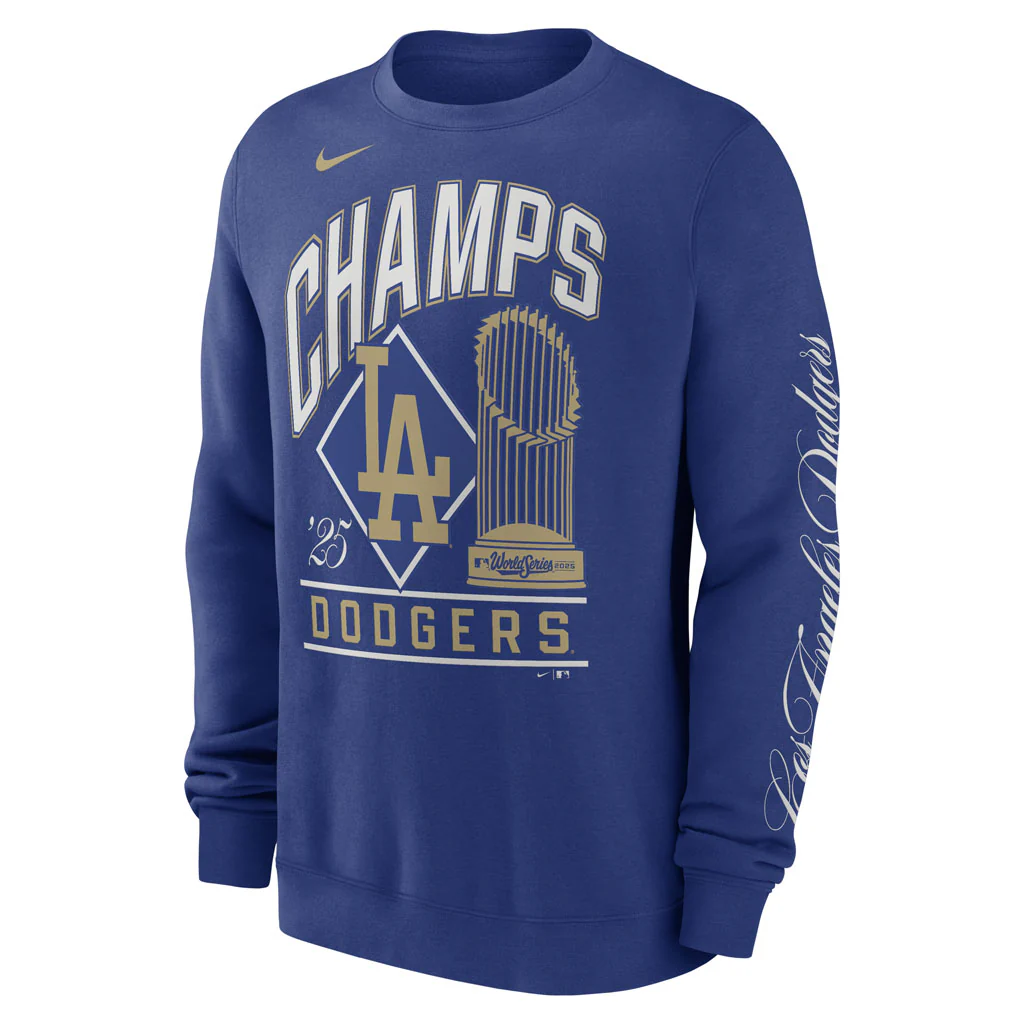 MLB Los Angeles Dodgers Nike 2026 Gold Fleece Crewneck Sweater - Blue - Image 2