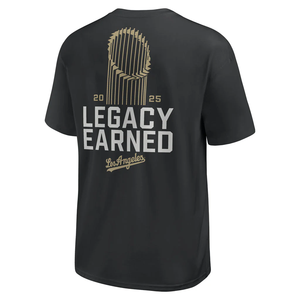 MLB Los Angeles Dodgers Nike 2026 Gold Logo Loose T-Shirt - Black - Image 3