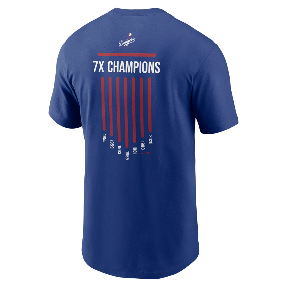MLB Los Angeles Dodgers Nike 7x Champs T-Shirt - Blue - Image 2