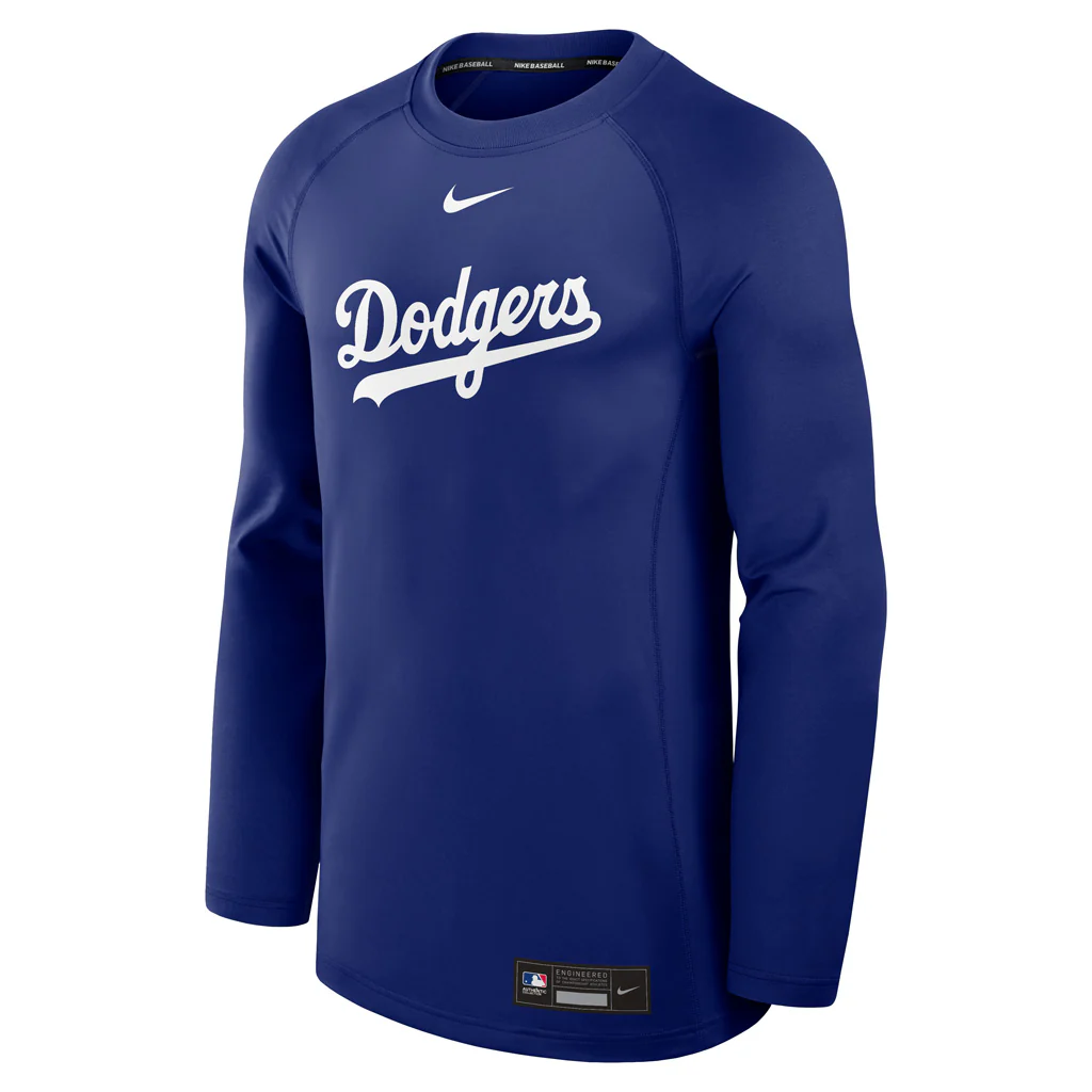 MLB Los Angeles Dodgers Nike Authentic Collection Gametime Long Sleeve Crew - Blue - Image 2