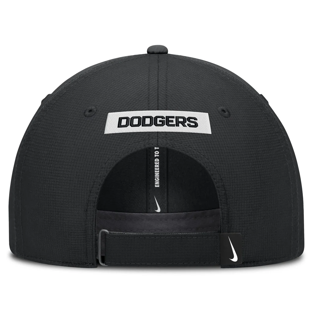 MLB Los Angeles Dodgers Nike Black & White Ripstop Structured Adjustable Hat - Black - Image 4