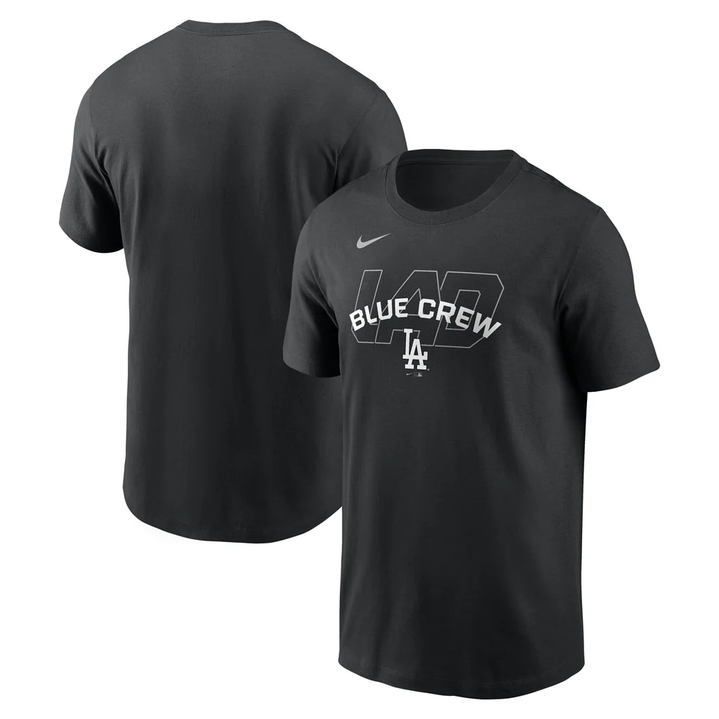 MLB Los Angeles Dodgers Nike Blue Crew Fashion T-Shirt - Black