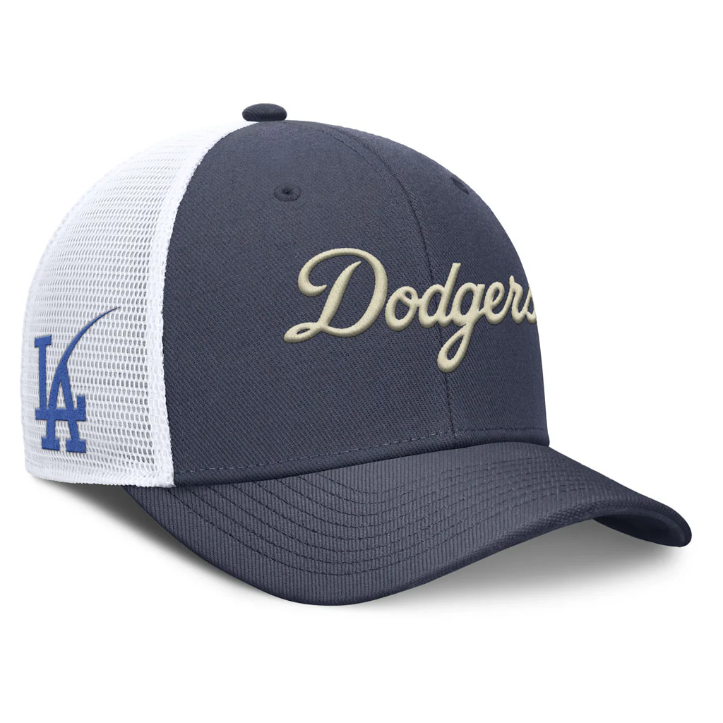 MLB Los Angeles Dodgers Nike Citty Connect Dri-Fit Structured Trucker Adjustable Hat - Navy - Image 2