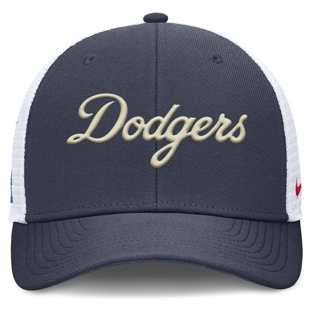 MLB Los Angeles Dodgers Nike Citty Connect Dri-Fit Structured Trucker Adjustable Hat - Navy - Image 3