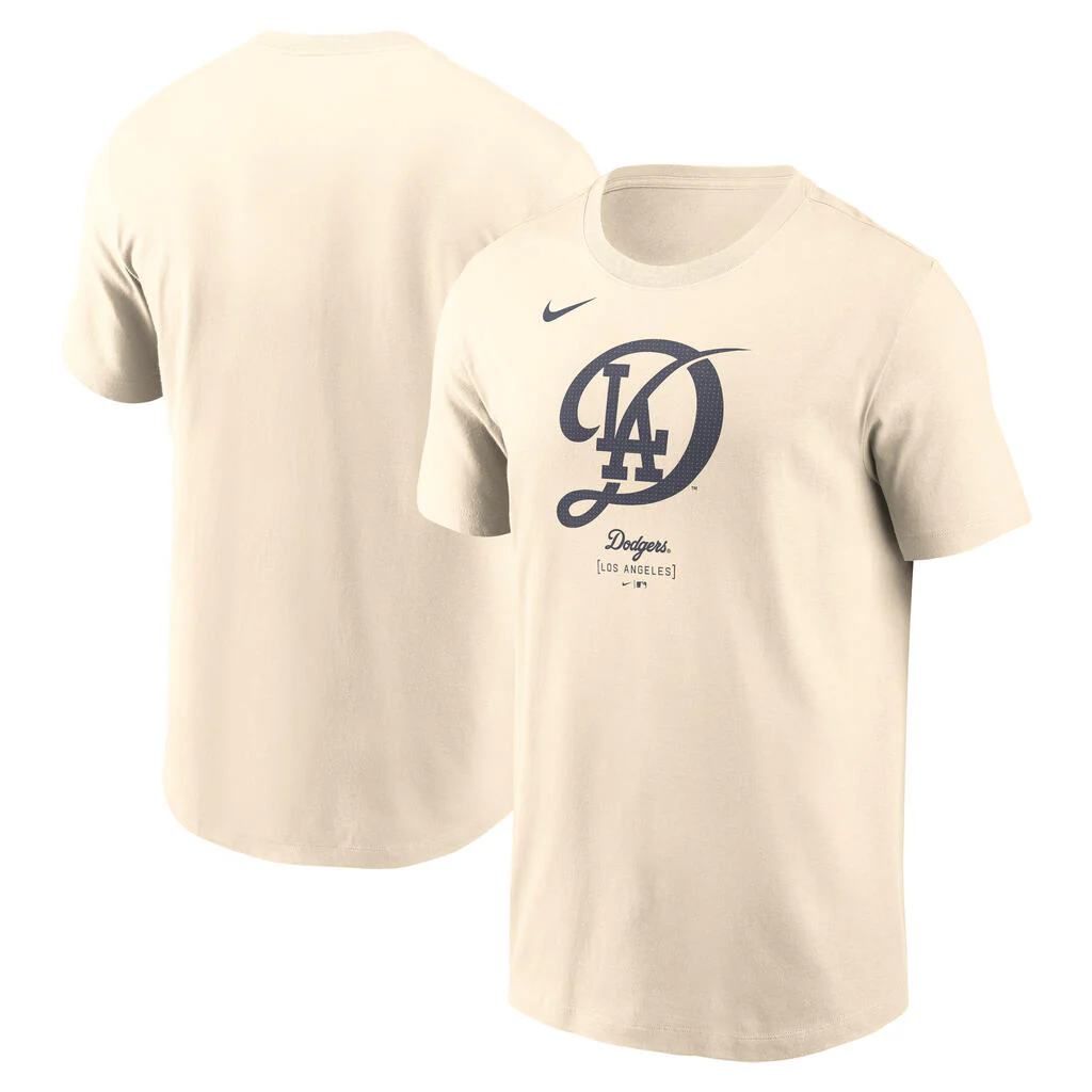 MLB Los Angeles Dodgers Nike City Connect Cotton Large Logo T-Shirt - Cream
