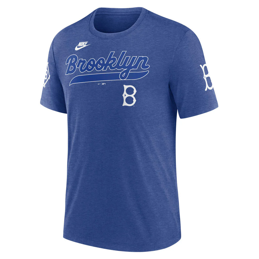 MLB Los Angeles Dodgers Nike Cooperstown Eras Tri-Blend T-Shirt - Blue - Image 2