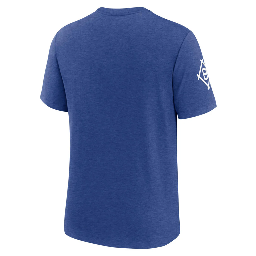 MLB Los Angeles Dodgers Nike Cooperstown Eras Tri-Blend T-Shirt - Blue - Image 3