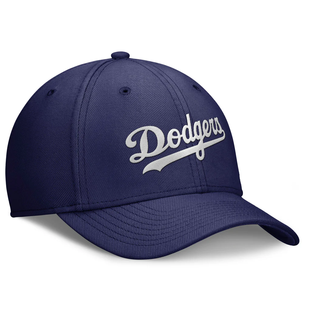 MLB Los Angeles Dodgers Nike Primary Flex Fit Hat - Blue - Image 3