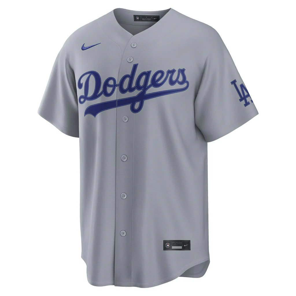MLB Los Angeles Dodgers Nike Road Stadium Jersey - Gray - Image 2