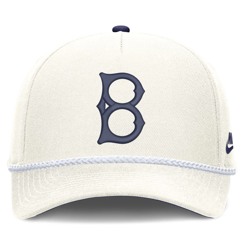 MLB Los Angeles Dodgers Nike Rope Cooperstown Adjustable Hat - Cream - Image 3