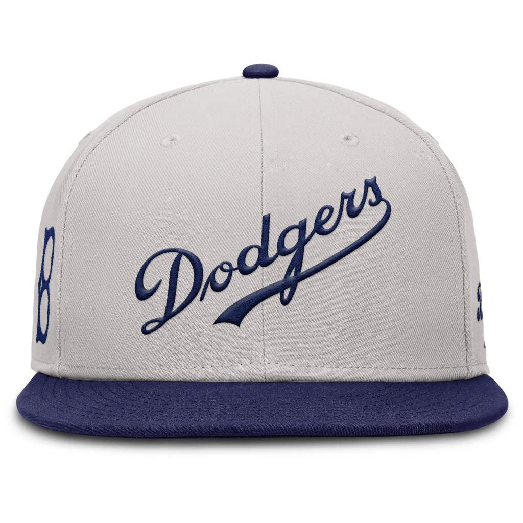 MLB Los Angeles Dodgers Nike Two-Tone Cooperstown Fitted Hat - Gray - Image 2