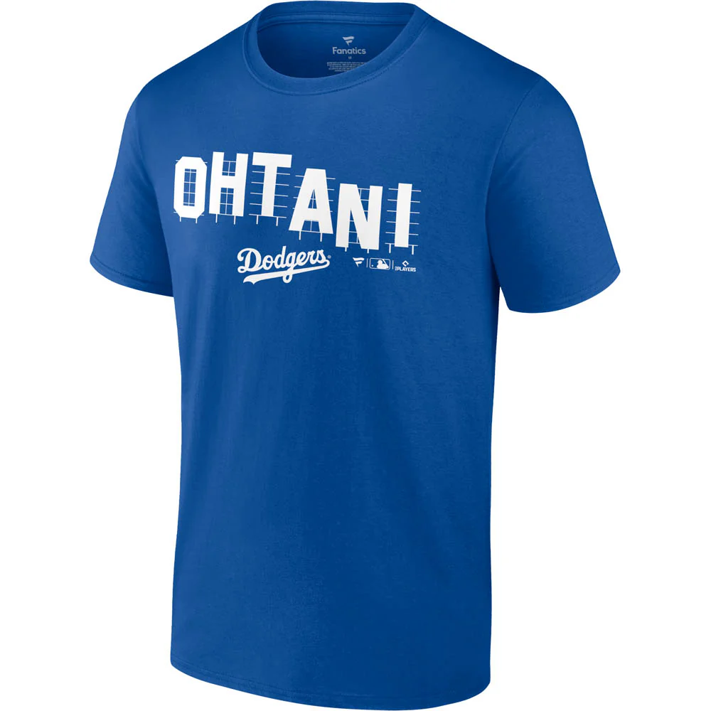 MLB Los Angeles Dodgers Shohei Ohtani Fanatics Hollywood Sign T-Shirt - Blue - Image 2