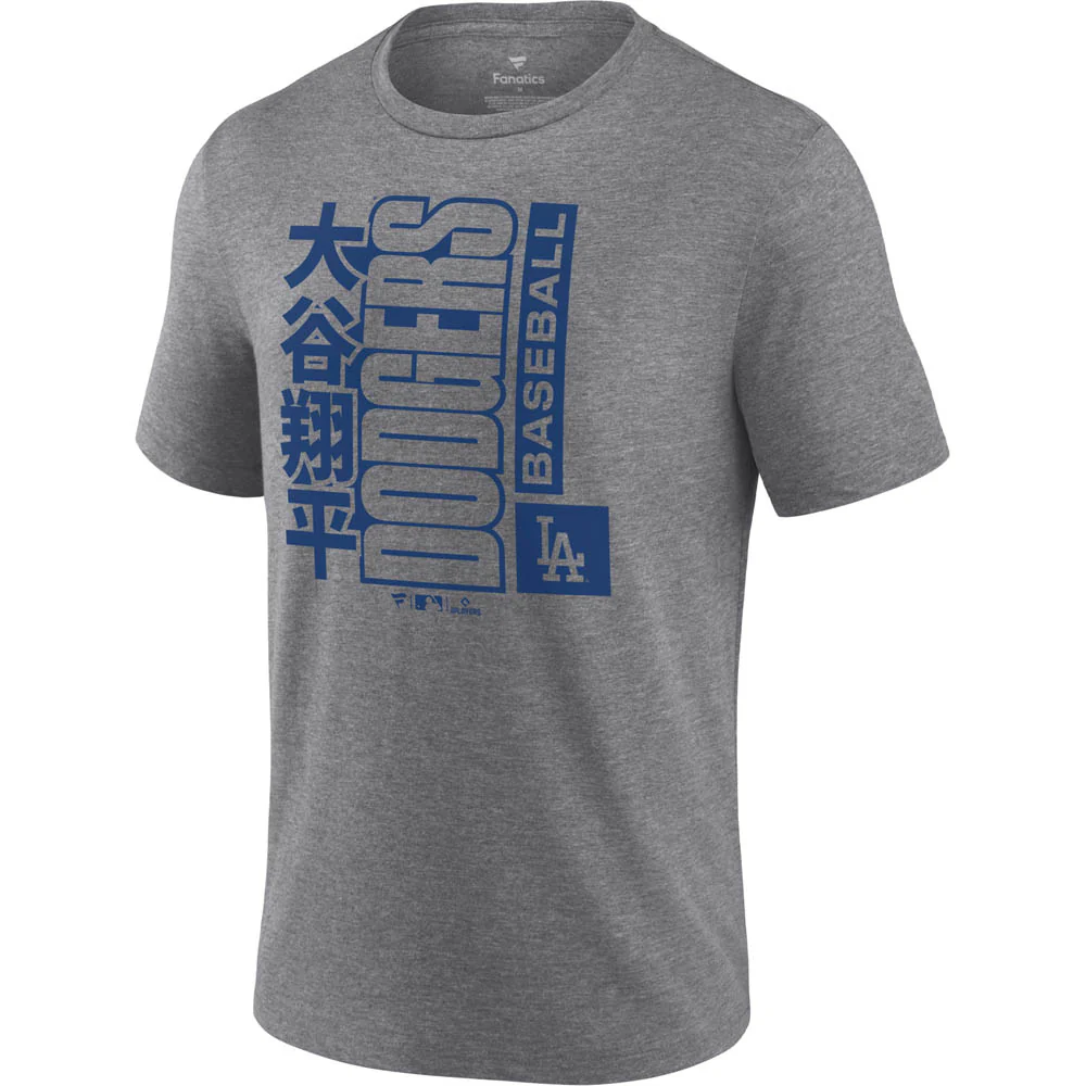 MLB Los Angeles Dodgers Shohei Ohtani Fanatics Kanji Vertical T-Shirt - Gray - Image 2