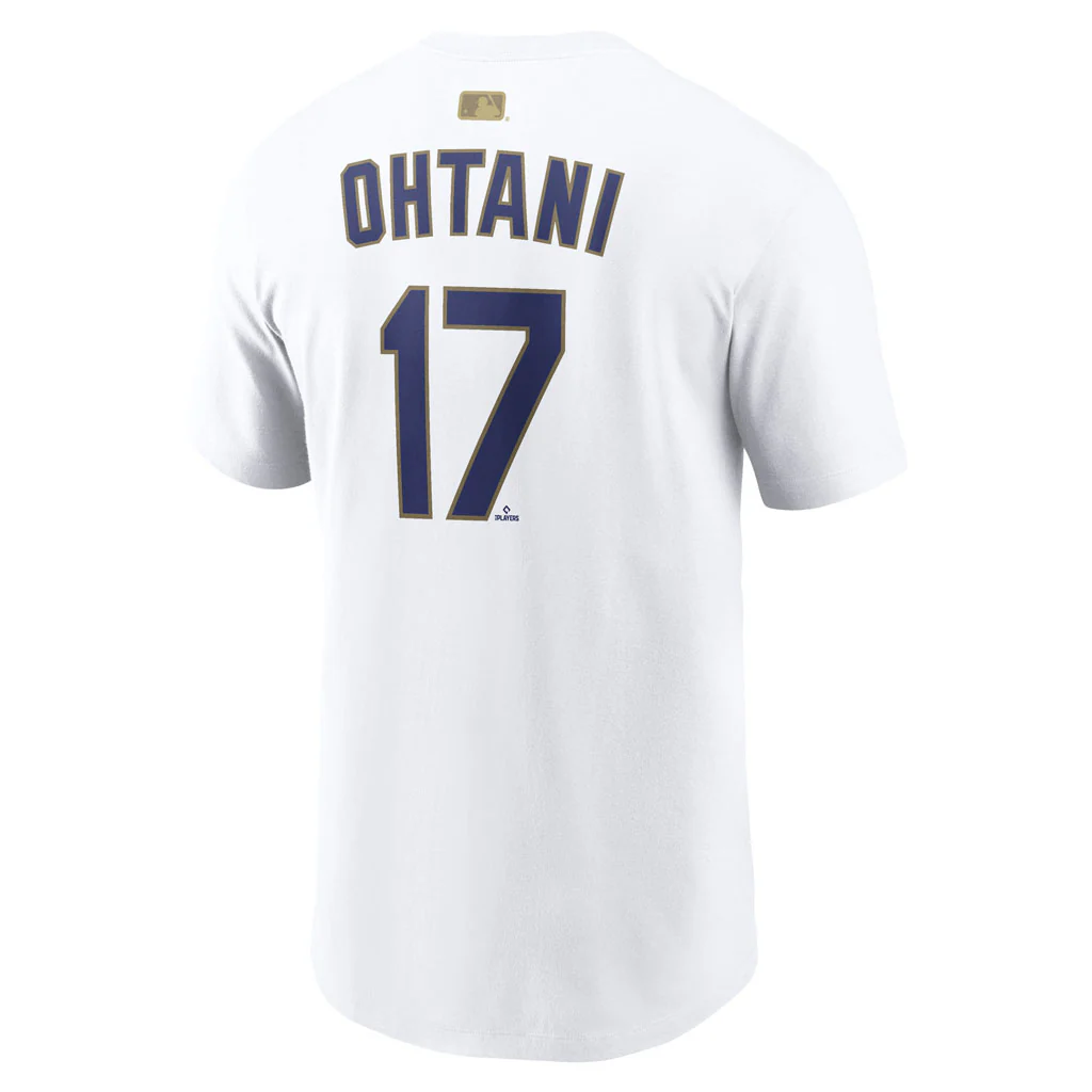 MLB Los Angeles Dodgers Shohei Ohtani Nike 2026 Gold Player T-Shirt - White - Image 3