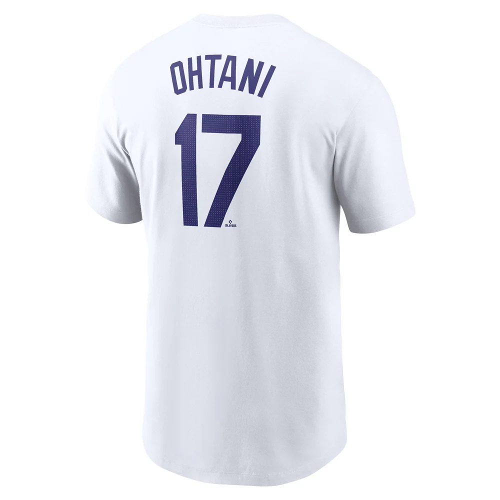 MLB Los Angeles Dodgers Shohei Ohtani Nike FUSE Home Name & Number T-Shirt - White - Image 3