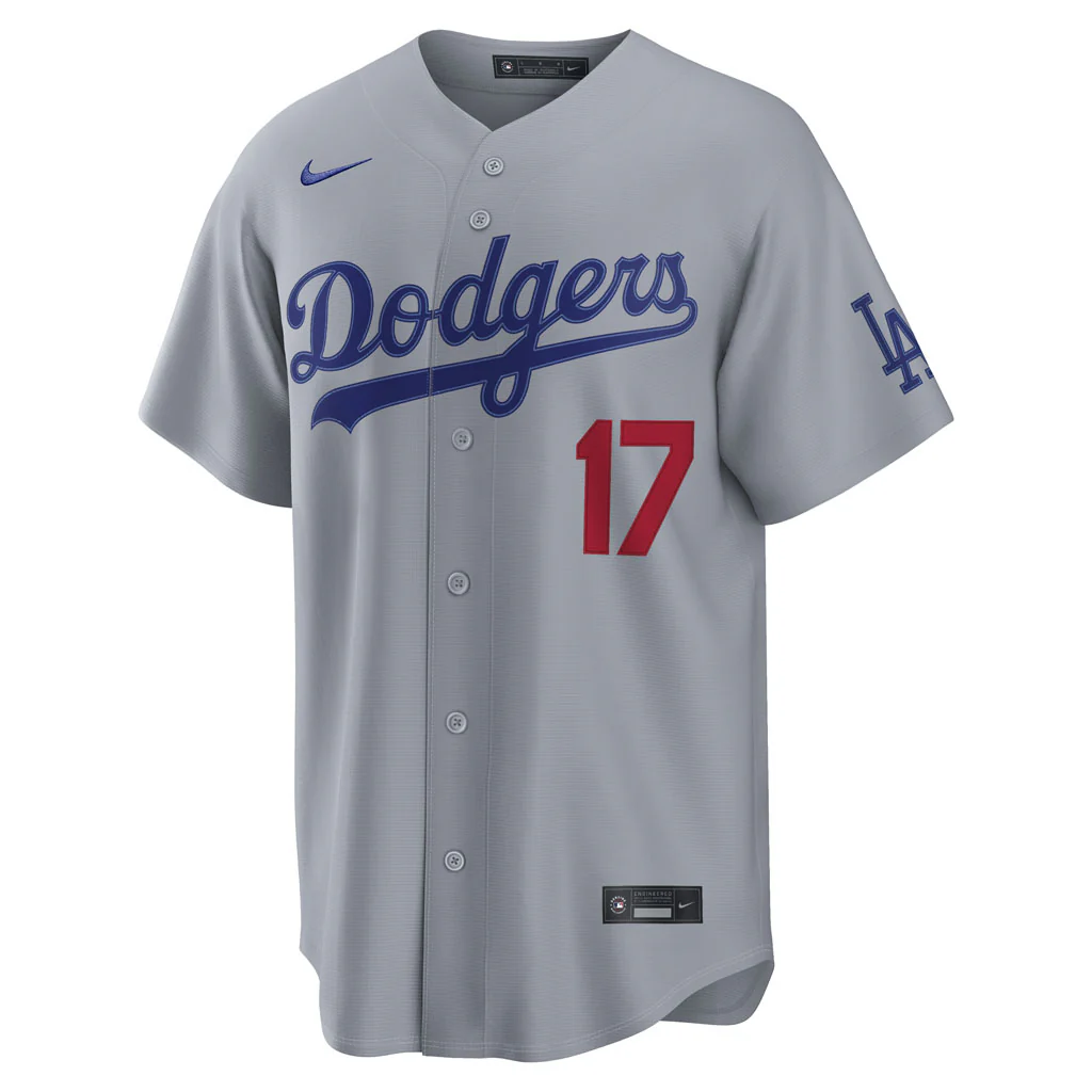 MLB Los Angeles Dodgers Shohei Ohtani Nike Road Stadium Jersey - Gray - Image 2